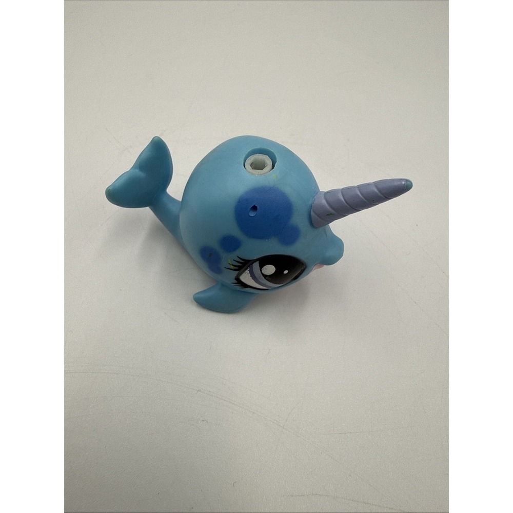 RARE Authentic LPS Littlest Pet Shop Ned Narwhal #3759 Blue Sea World Hasbro